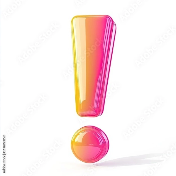 Obraz Bright exclamation point, vibrant pink-orange gradient
