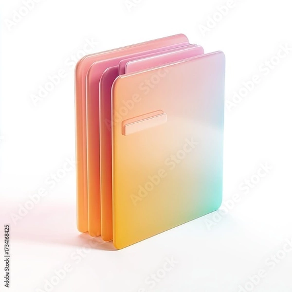 Obraz Colorful, stacked, 3D folder icon