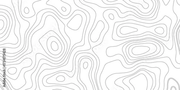 Fototapeta Topographic map background geographic line map with elevation assignments. Modern design with White background with topographic wavy pattern design.paper texture Imitation of a geographical map shades