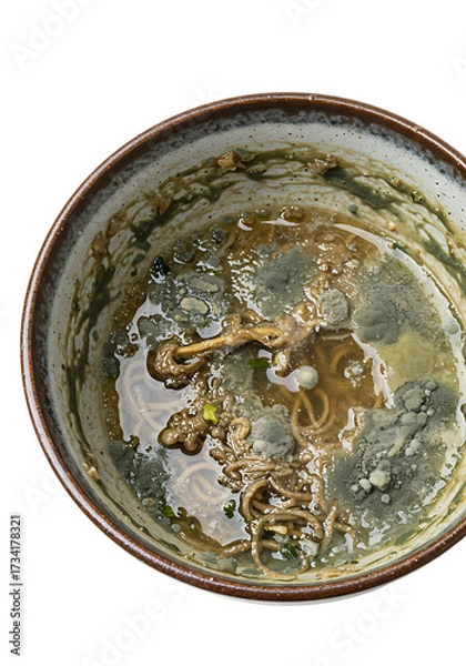 Obraz カビだらけの食べ残し麺料理の衝撃的な写真、不衛生な食品廃棄の悲しい現実を捉える