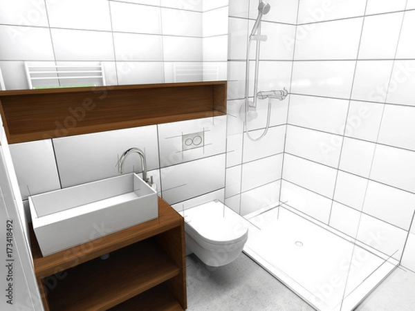 Obraz Handskizze Badezimmer