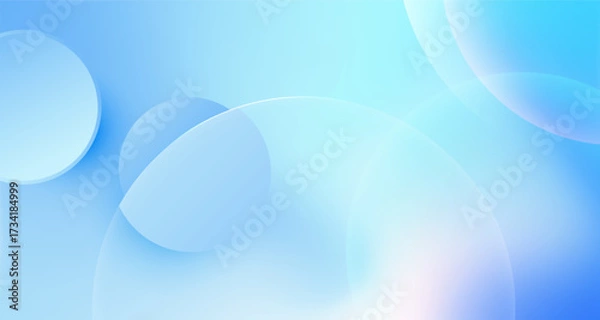Obraz Modern gradient abstract background with glass circles and soft blur vector.
