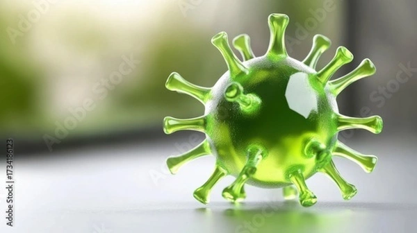Fototapeta Microscopic examination of viral particles in a laboratory environment highly detailed scientific visualization