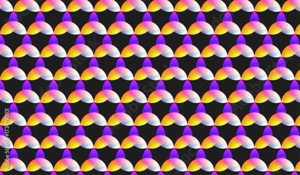 Obraz Modern geometric shapes seamless pattern with futuristic gradient on dark background