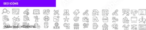 Fototapeta SEO Related Line Icon Set