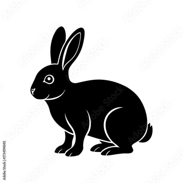 Fototapeta vector illustration of a rabbit with white background