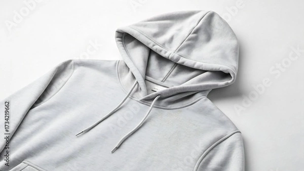 Fototapeta An isolated plain crewneck sweatshirt laid flat, showcasing its comfortable fabric and casual design, perfect for everyday wear