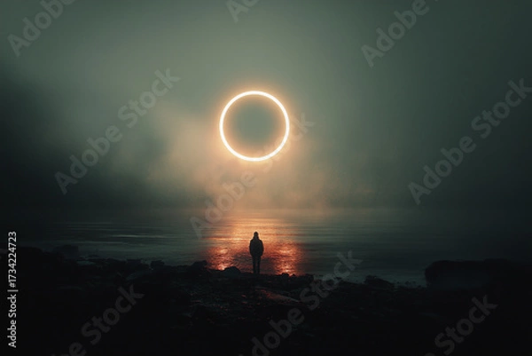 Fototapeta moon and clouds eclipsing