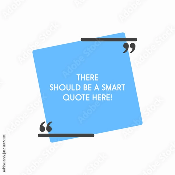 Fototapeta Quote frame, text in brackets, speech bubble