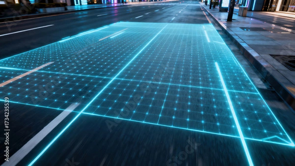 Obraz Road covered with technological light