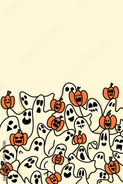 Obraz halloween background with pumpkin and ghost