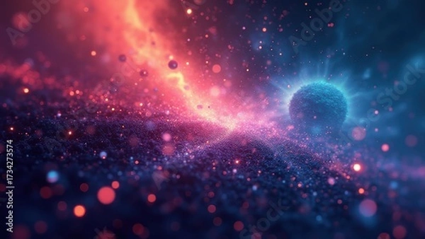 Fototapeta Abstract futuristic background, colorful sci-fi design