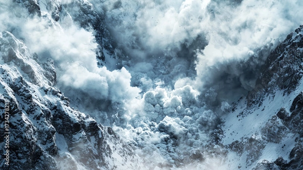 Obraz 氷の静寂を破る雪崩の咆哮