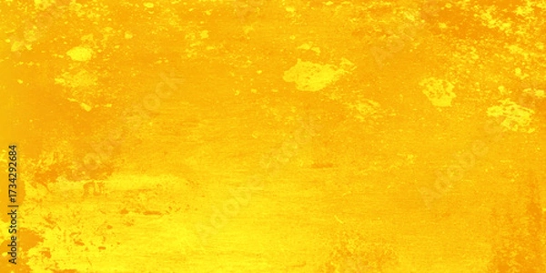 Fototapeta highly Detailed grunge yellow plaster wall or stone background frame, Old yellow or orange metal wall background or texture with various scratches and stains on the background.