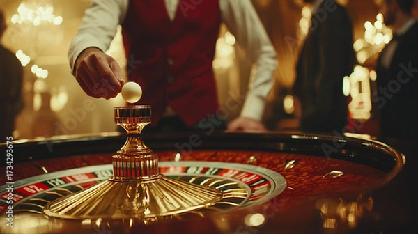 Obraz 運命が回る夜、輝きと緊張のルーレット