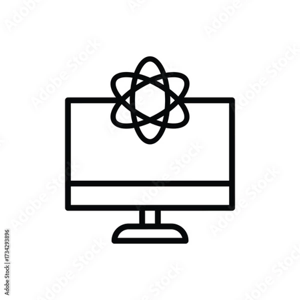 Fototapeta Quantum computing icon symbolizing advanced technology and scientific innovation vector
