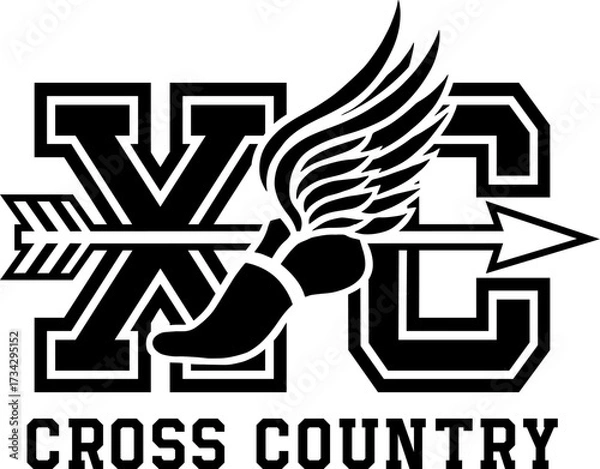 Fototapeta Track .Track and Field Svg.Cross Country. Vector logo illustration of running athlete silhouette clipart. Digital Download	