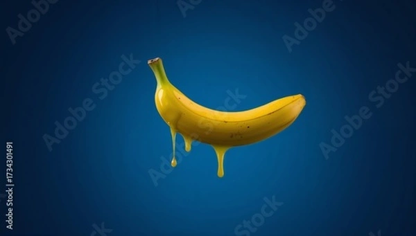 Obraz banana on blue background