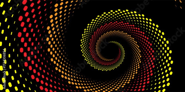 Obraz Black background and yellow and pink dot