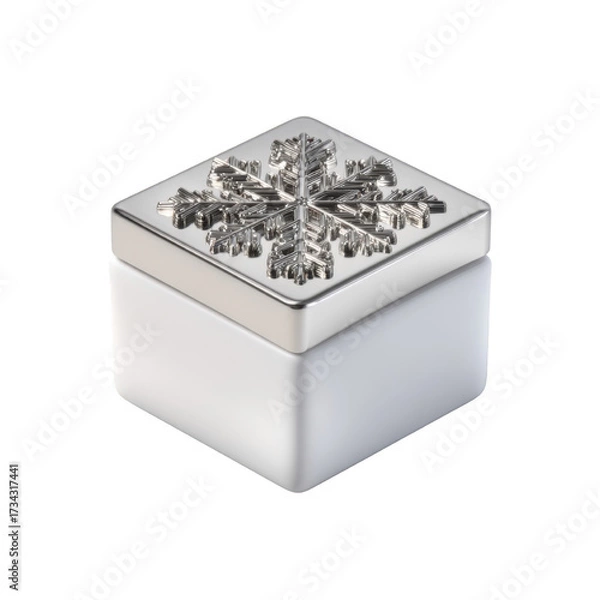 Fototapeta White Box with Snowflake Top