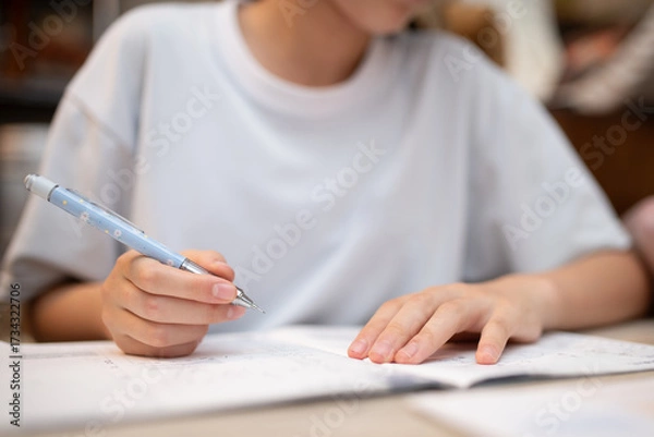 Fototapeta 宿題をする中学生