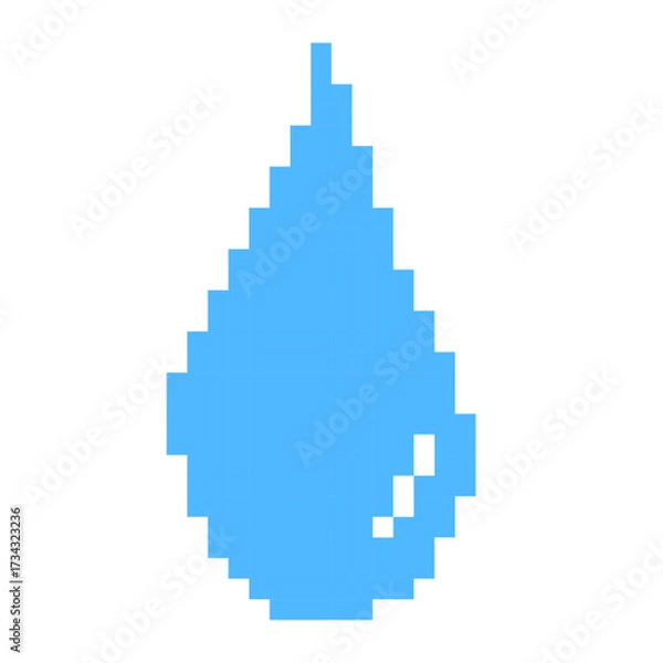 Obraz 水色の汗や涙に使えるあしらいのドット絵 | ピクセルアート | 感情・エフェクトアイコン