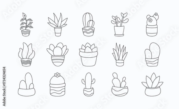 Obraz Doodle Plant Interior Decor Graphic Pack