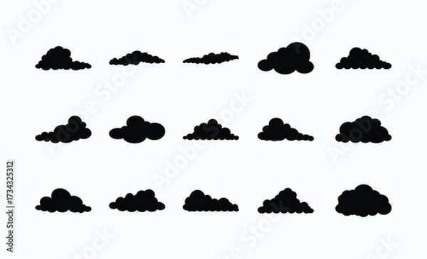 Obraz Stylized Cloud Silhouette Graphic Pack