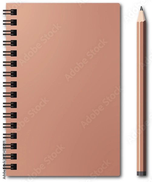 Fototapeta notebook and pencil