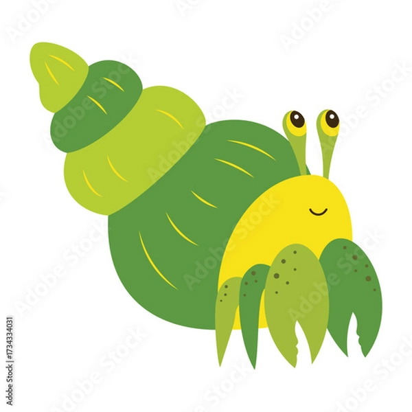 Obraz cartoon hermit crab isolated