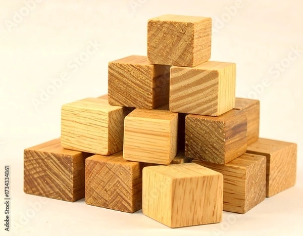 Obraz Wooden building blocks pyramid