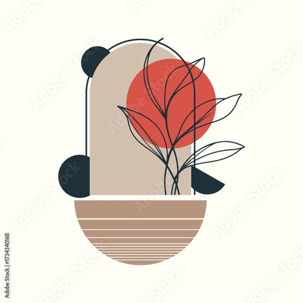 Obraz Flat design boho wall art illustration