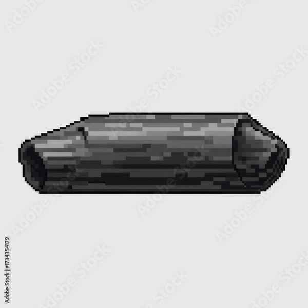 Obraz 灰色ピクセルアートの丸太が水平方向に中央に配置