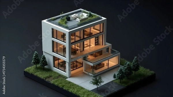 Fototapeta 3d render of a building