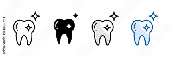 Fototapeta Teeth Whitening Icon Set Multiple Style Collection