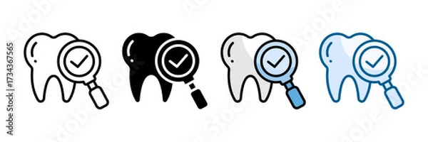 Fototapeta Chek Up Icon Set Multiple Style Collection