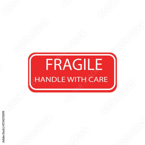 Fototapeta ): Fragile handle with care label vector icon symboll.