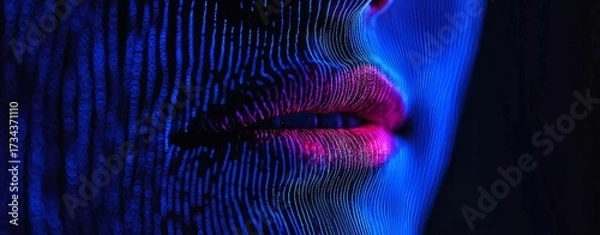 Fototapeta Visual representation of sound waves in voice security. 