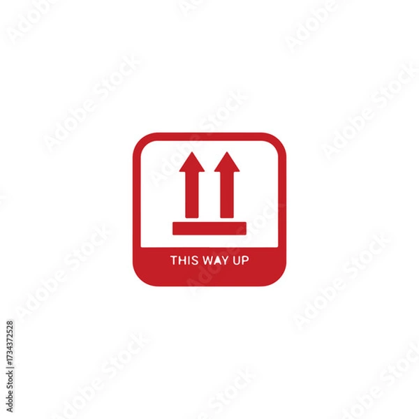 Fototapeta  This way up label flat design