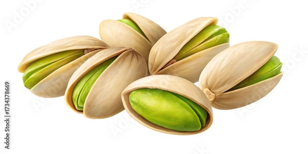 Fototapeta Close-Up of Shelled Pistachio Nuts with Green Kernels Isolated on Transparent Background
High-Resolution Detail of Pistachio Nuts in Split Shells with Vibrant Texture