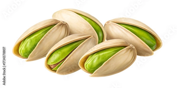 Fototapeta Close-Up of Shelled Pistachio Nuts with Green Kernels Isolated on Transparent Background
High-Resolution Detail of Pistachio Nuts in Split Shells with Vibrant Texture