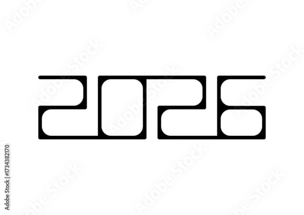 Obraz 2026 Happy New Year logo text design