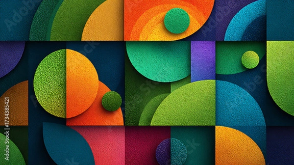 Fototapeta background creative vibrant abstract promotes creating overlap, shapes text geometric colorful design concept 48738278 1
