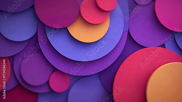 Fototapeta background purple creative backdrop features geometric shapes, overlapping includes call promotes abstract text design, to layers vibrant action 47995335 1