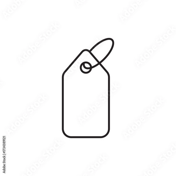 Obraz Blank Price Tag Label Outline Icon for Retail Sales