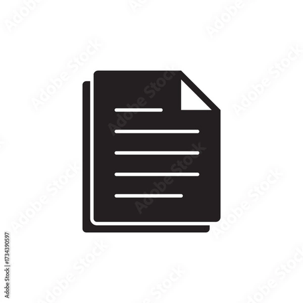 Obraz Solid Document Paper Glyph Icon for Files Notes