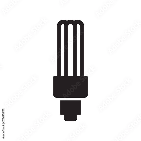 Obraz Solid Glyph Compact Fluorescent Lamp (CFL) Icon