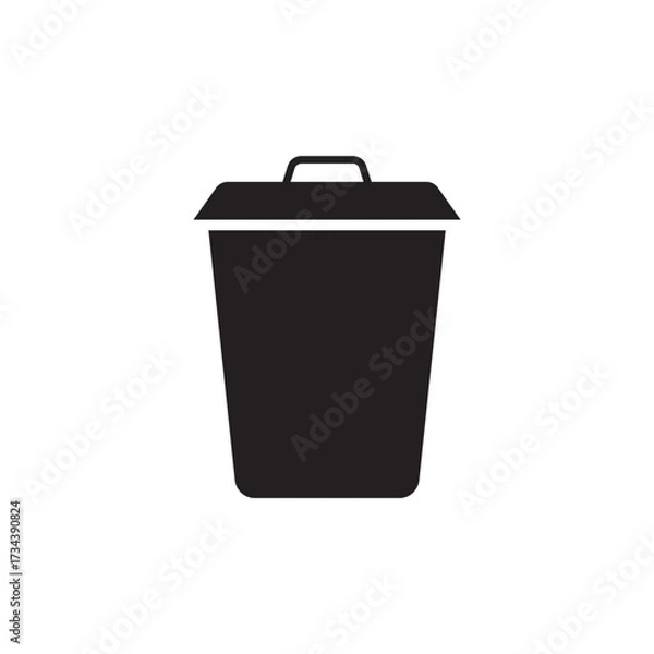 Obraz Trash Can Solid Glyph Icon for Waste Recycling