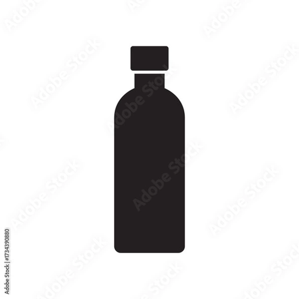 Obraz Solid Water Bottle Glyph Icon for Hydration Drinks