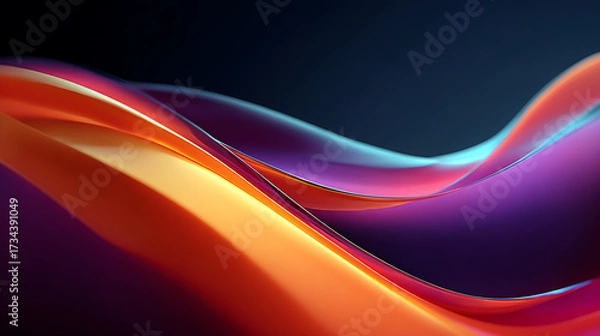 Fototapeta abstract vibrant shapes, modern creates dark visual effect background impact dynamic flowing colors, gradient design element 60971871 1